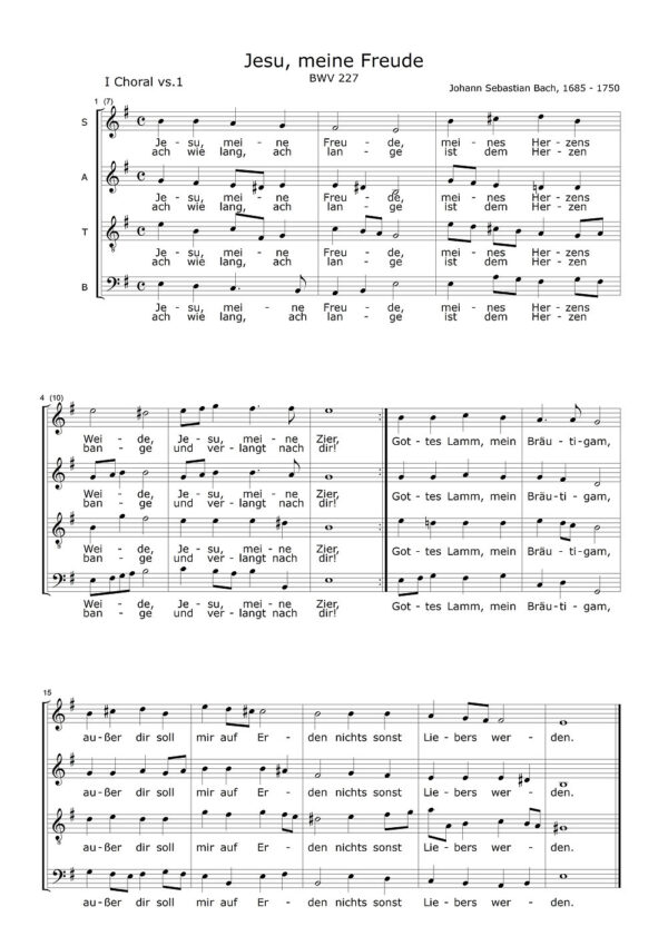 BWV 227: Jesu, meine Freude - Bach Johann Sebastian