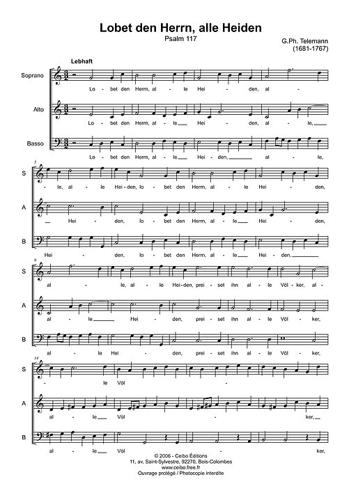 Lobet den Herrn - Telemann