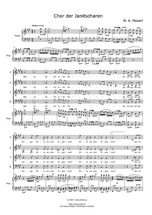 Chor der Janitscharen - Mozart Wolfgand Amadeus
