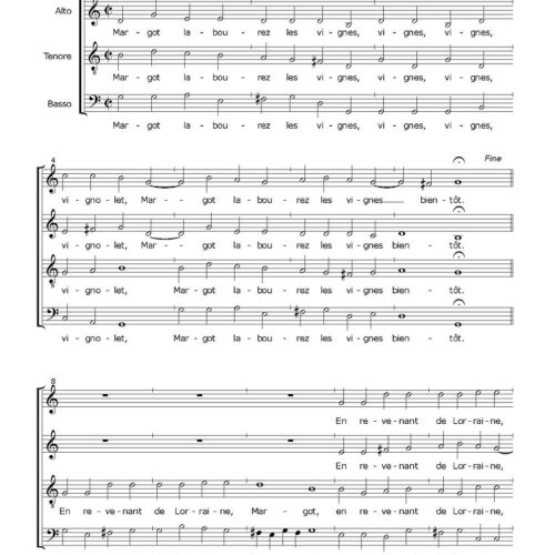 Margot labourez les vignes - Arcadelt Jacob