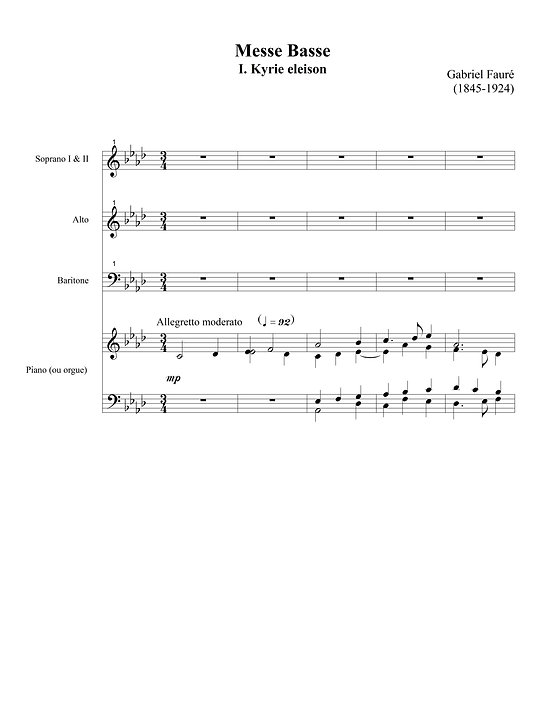 Messe Basse - Fauré Gabriel