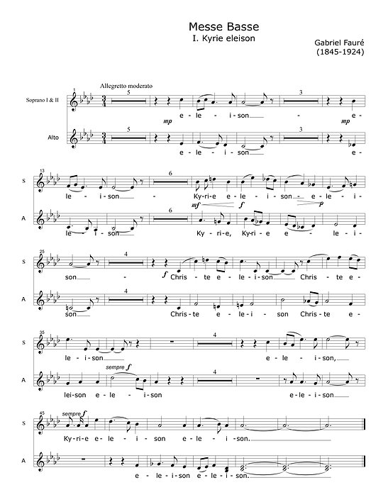 Messe Basse - Fauré Gabriel