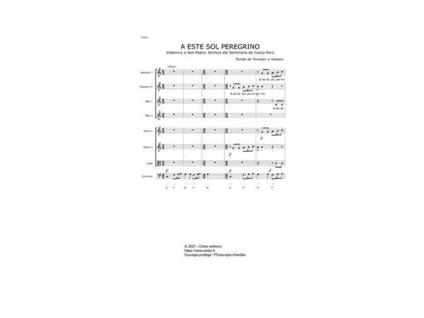 A este sol peregrino - Tomás de Torrejón y Velasco