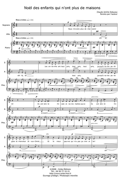 Noël des enfants qui n'ont plus de maisons - Debussy Claude