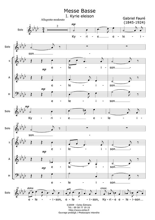 Messe Basse - Fauré Gabriel
