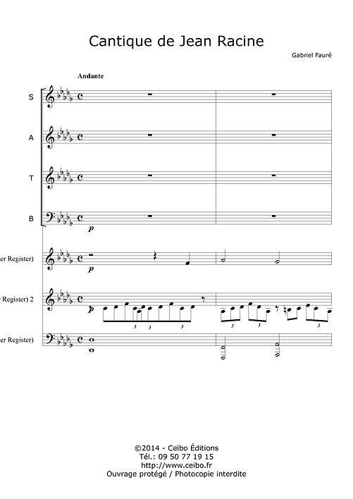 Cantique de Jean Racine - Fauré Gabriel